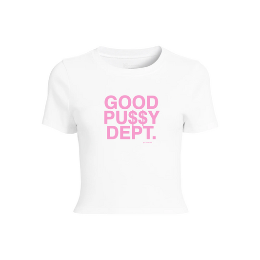Good Pu$$Y Crop Top - White/pink